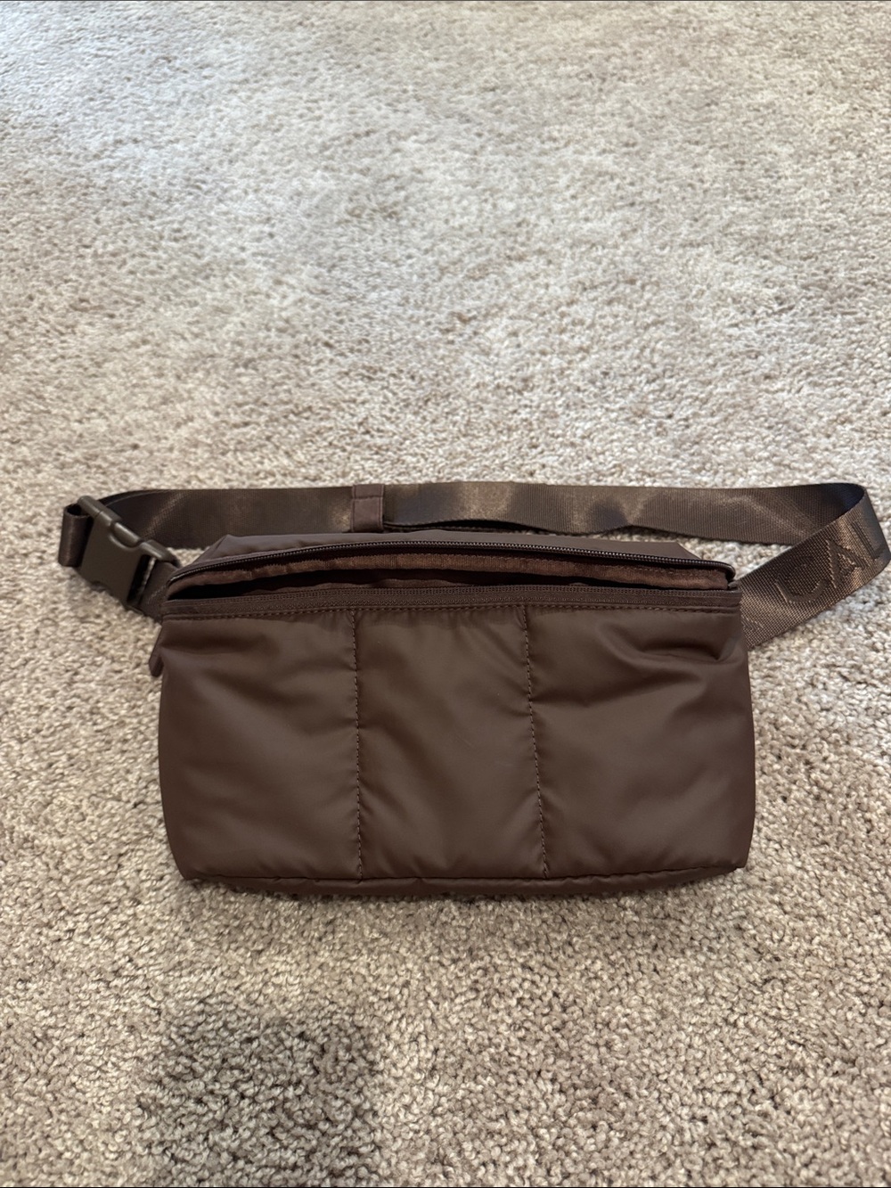 Calpak Brown Quilted Crossbody Belt Bag